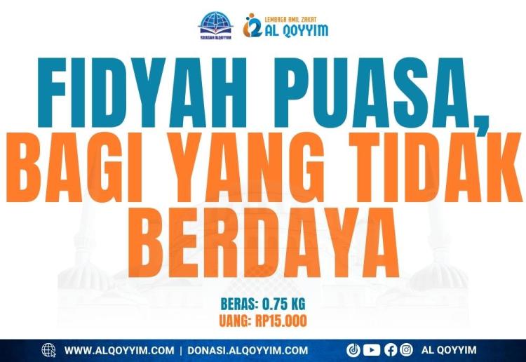 Banner program TUNAIKAN FIDYAH MELALUI LAZ AL QOYYIM