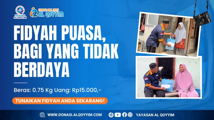 Banner program TUNAIKAN FIDYAH MELALUI LAZ AL QOYYIM