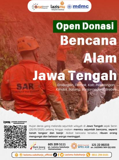 Banner program Donasi Kemanusiaan Bencana Jawa Tengah