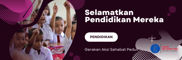 Banner program Aksi Bantu Selamatkan Pendidikan Mereka