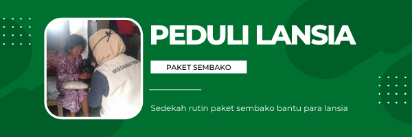 Banner program Sedekah Rutin Paket Sembako Untuk Para Lansia