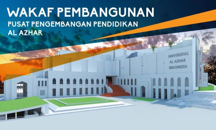 Banner program Wakaf Pembangunan Pusat Pengembangan Pendidikan Al Azhar
