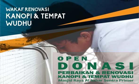 Banner program WAKAF RENOVASI KANOPI TEMPAT WUDHU