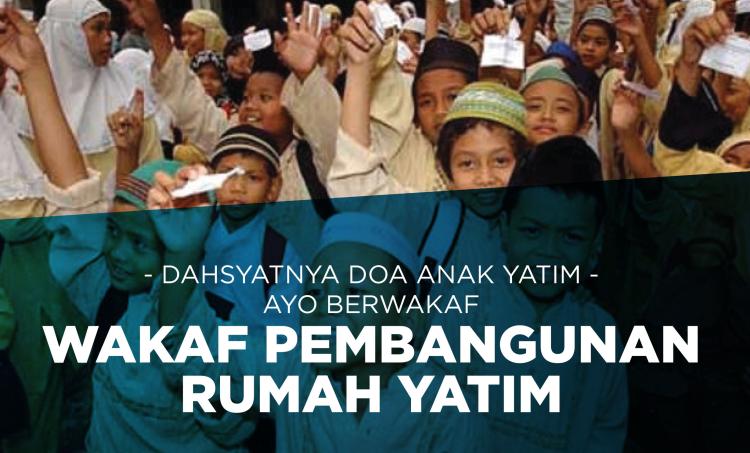 Banner program wakaf pembangunan rumah yatim