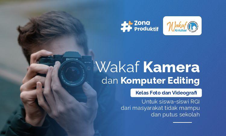 Banner program Wakaf Kamera dan Komputer Editing untuk Diklat Pemuda Usia Produktif
