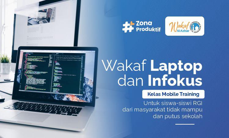 Banner program Wakaf Laptop dan Infokus Untuk Diklat Mobile Training