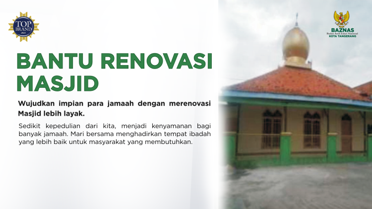 Banner program BANTU RENOVASI MASJID JAMI AL-MUHAJIRIN