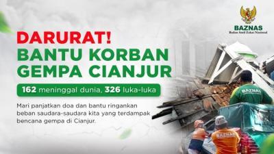 Banner program GEMPA BUMI 5,6M GUNCANG CIANJUR, BERGEGAS BANTU SEGERA
