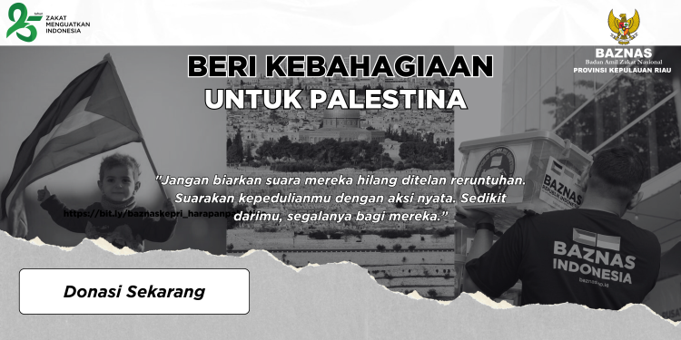 Banner program BERI BAHAGIA UNTUK PALESTINA
