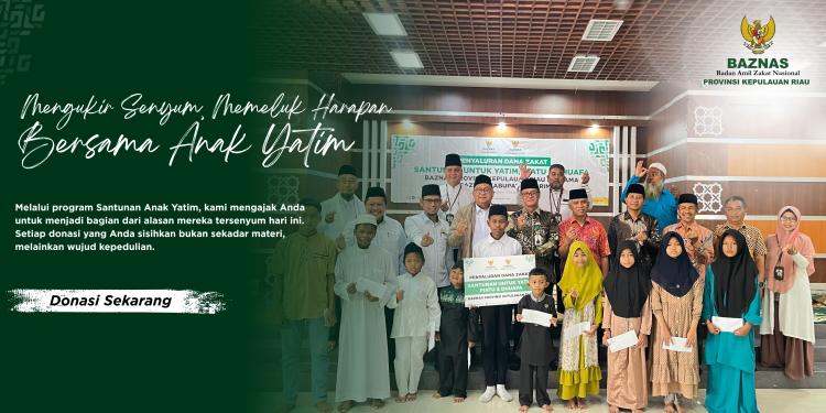 Banner program MENGUKIR SENYUM, MEMELUK HARAPAN BERSAMA ANAK YATIM