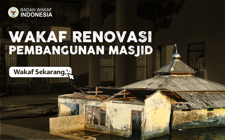 Banner program Wakaf Renovasi Masjid Tak Layak