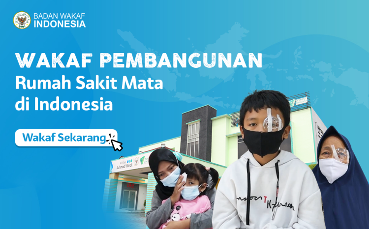Banner program Wakaf Pembangunan Rumah Sakit Mata di Seluruh Indonesia
