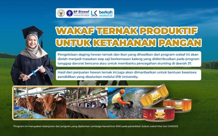 Banner program Wakaf Ternak Produktif untuk Ketahanan Pangan 
