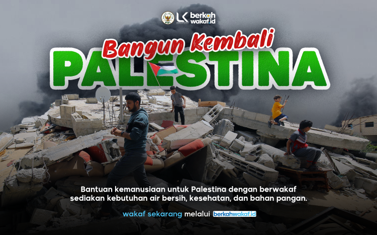 Banner program Bangun Kembali Palestina
