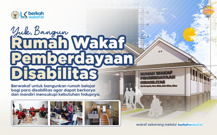 Banner program Bangun Rumah Wakaf Pemberdayaan Disabilitas