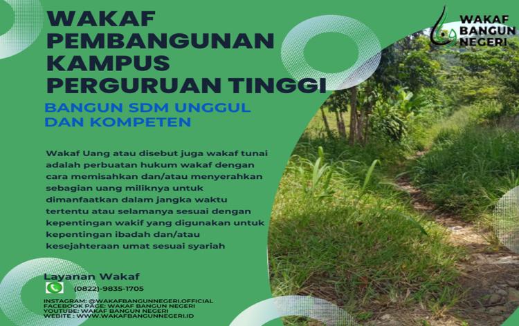 Gambar banner Bersama Wakaf, Kita Bisa Bangun Perguruan Tinggi Unggul dan SDM Kompeten Gambar banner Bersama Wakaf, Kita Bisa Bangun Perguruan Tinggi Unggul dan SDM Kompeten