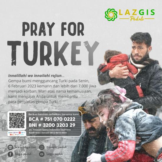 Banner program Bantu Penyintas Gempa Turki