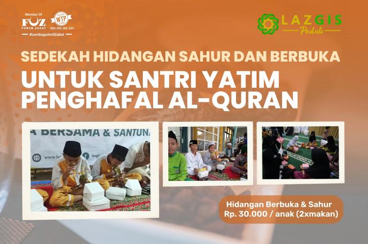 Banner program Sedekah Hidangan Sahur dan Berbuka untuk Santri Yatim Penghafal Al-Quran 