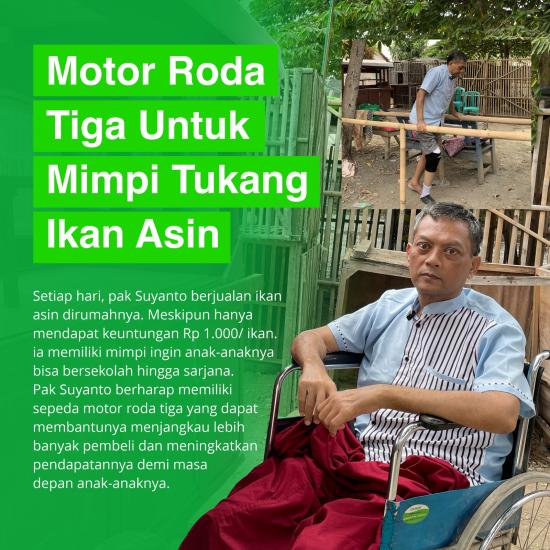 Banner program Motor Roda Tiga untuk Mimpi Tukang Ikan Asin