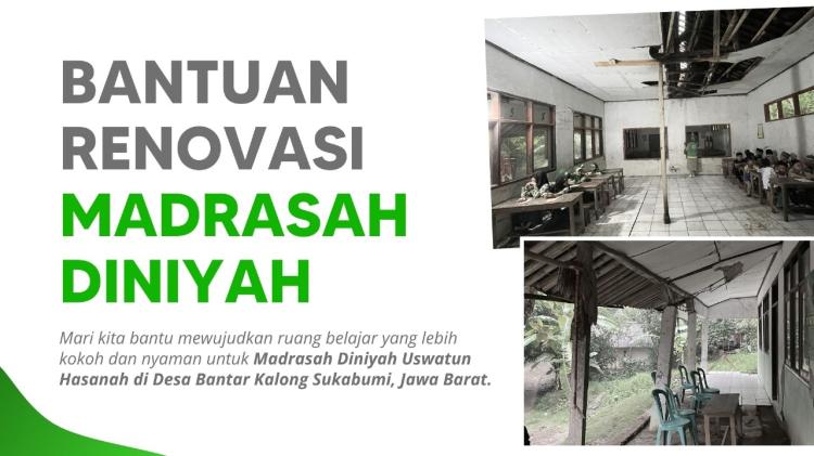 Banner program BANTU RENOVASI MADRASAH DINIYAH USWATUN HASANAH