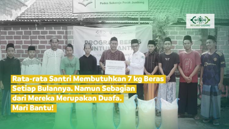 Banner program Beras untuk Santri