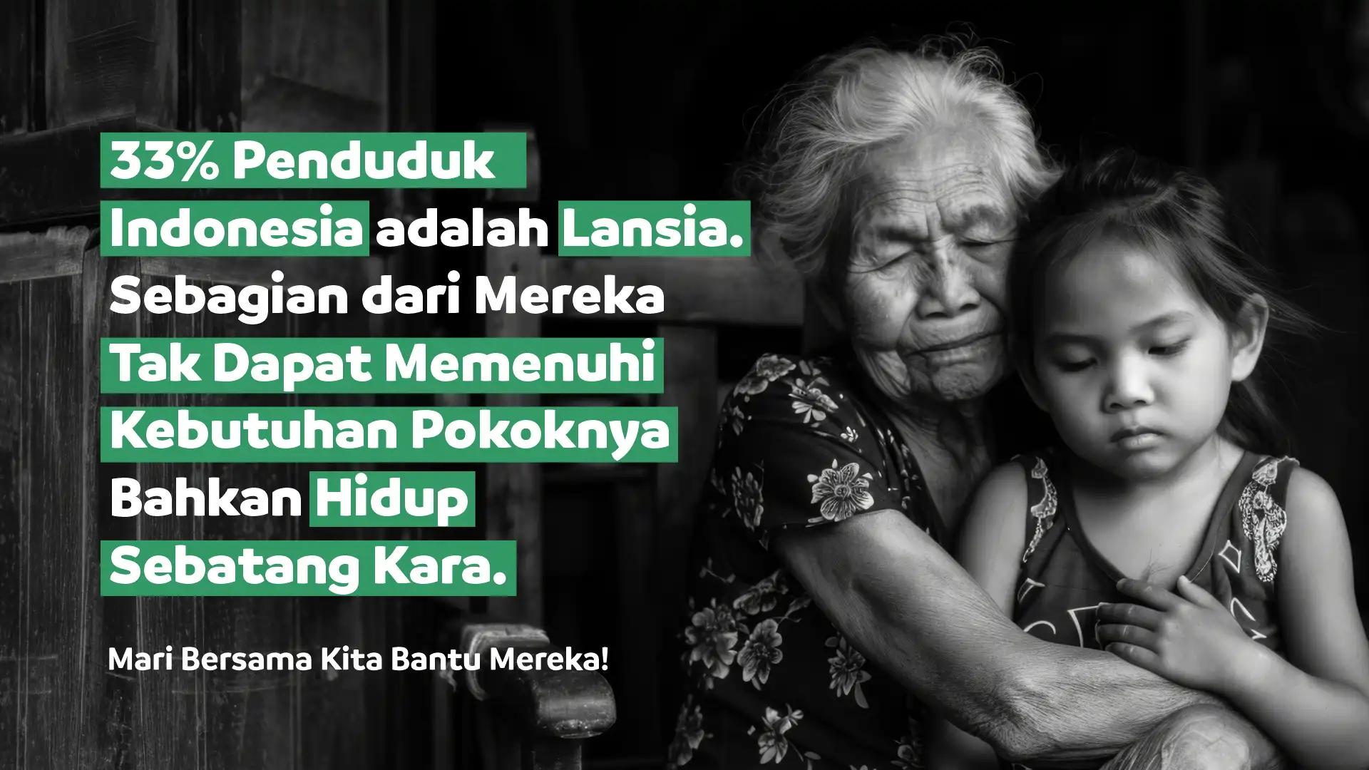 Banner program Sedekah Rp10 Ribu untuk Bantu Lansia Duafa