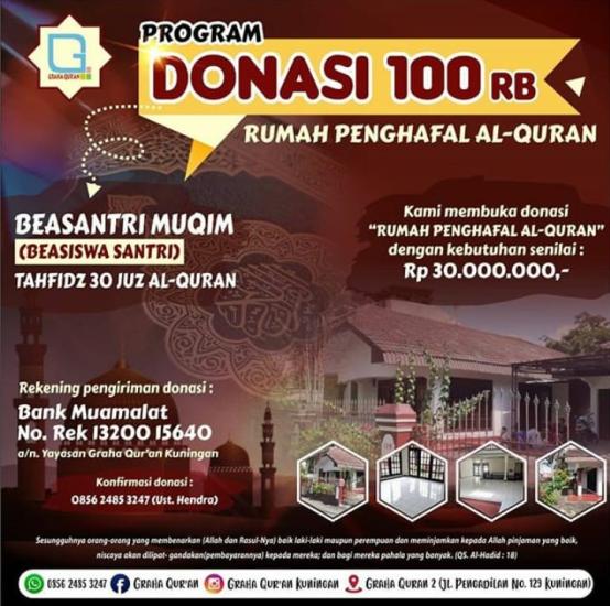 Gambar banner DONASI RUMAH PENGHAFAL QURAN