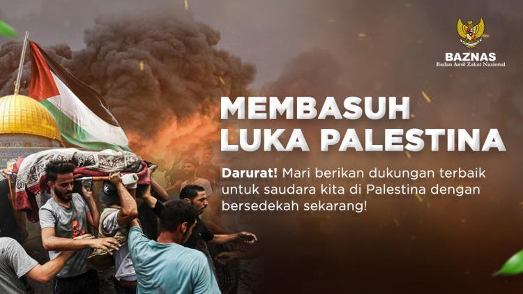 Banner program BANTU JUTAAN MUSLIM PALESTINA