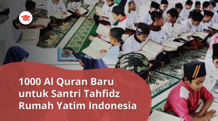 Banner program Wakaf 1000 Mushaf Al-Quran Untuk Santri Tahfidz Yatim dan Dhuafa