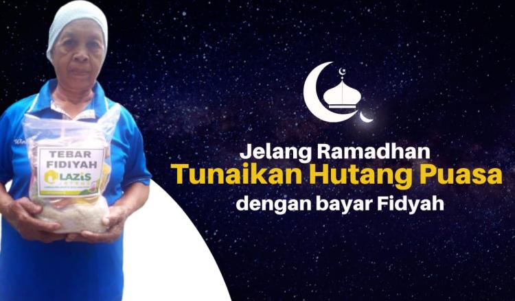 Banner program Bayar Fidyah RP 35.000 berbagi makanan untuk lansia