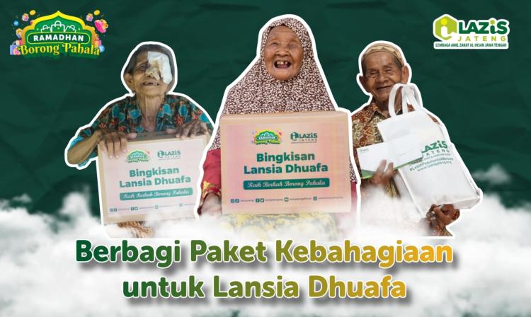 Banner program Berbagi Paket Kebahagiaan untuk Lansia Dhuafa