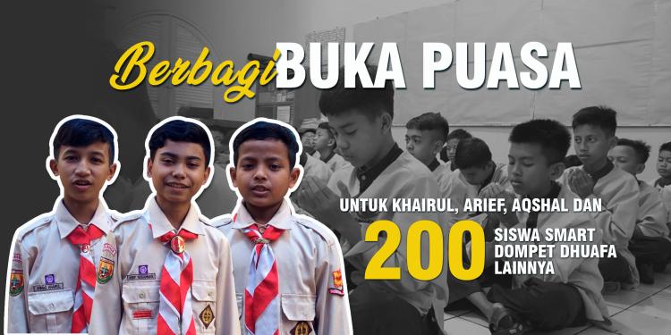 Banner program Berbagi Buka Puasa untuk Siswa SMART Dompet Dhuafa