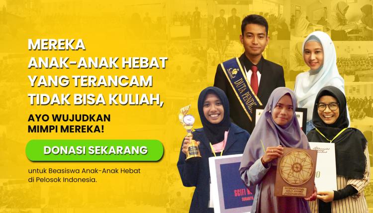 Banner program Beasiswa untuk Anak-Anak Hebat di Pelosok Indonesia