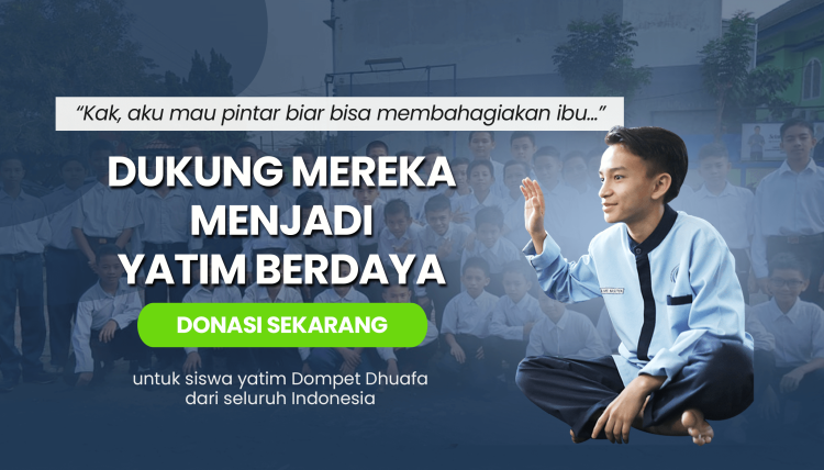 Banner program Bantu Yatim Mendapatkan Pendidikan Berkualitas