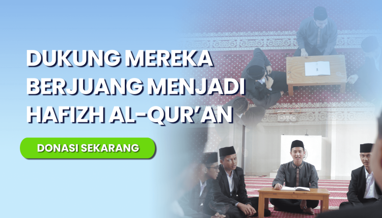 Banner program AYO MENJADI ORANGTUA ASUH SANTRI PENGHAFAL QURAN DARI PENJURU NUSANTARA