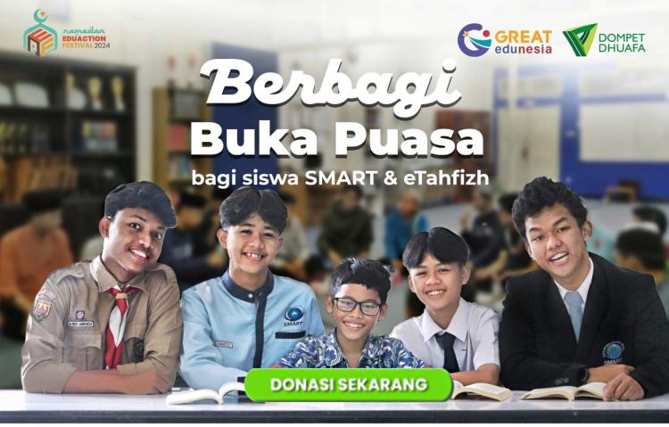 Banner program Berbagi Buka Puasa Ramadan SMART dan eTahfizh Great Edunesia