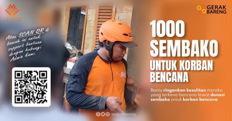Banner program Sembako Berkah untuk Penyintas Korban Bencana