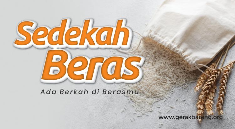 Banner program Sedekah Beras untuk penyintas gempa Cianjur dan di pedalaman