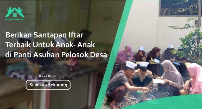 Banner program Berburu Kebaikan di Tiap Senyum Bahagia Adik-Adik Panti Dengan Berbuka Puasa Bersama