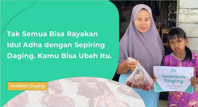 Banner program Sedekah Daging, Berikan Sejuta Senyuman Untuk Mereka