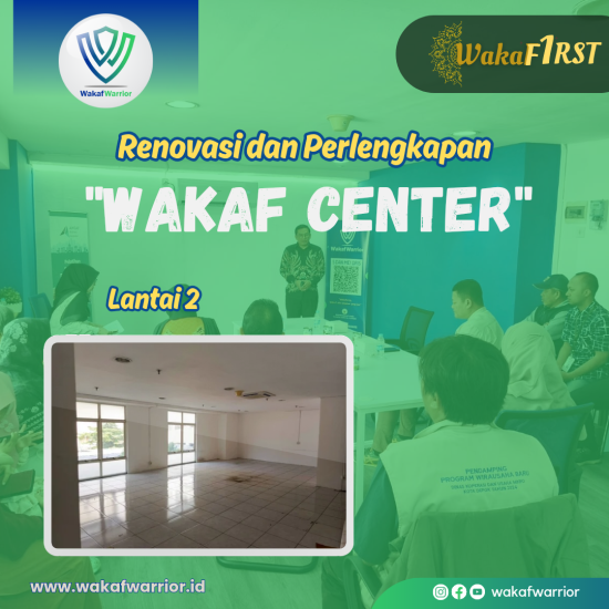 Banner program Bantu Renovasi dan Perlengkapan Wakaf Center