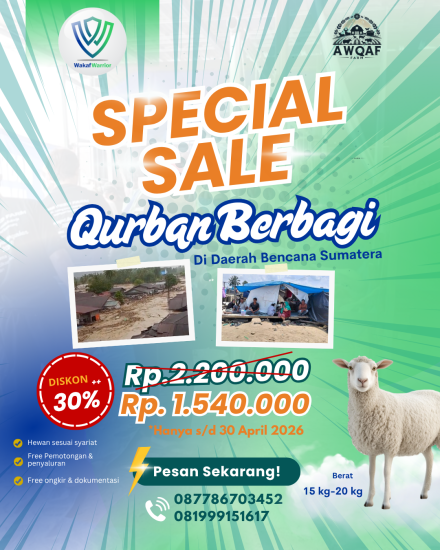 Banner program Qurban Berbagi Daerah Bencana Sumatera
