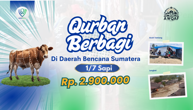 Banner program Patungan Qurban Sapi Untuk Daerah Bencana