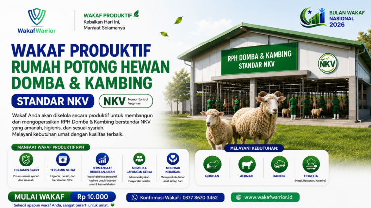 Banner program Wakaf Produktif Rumah Potong Hewan