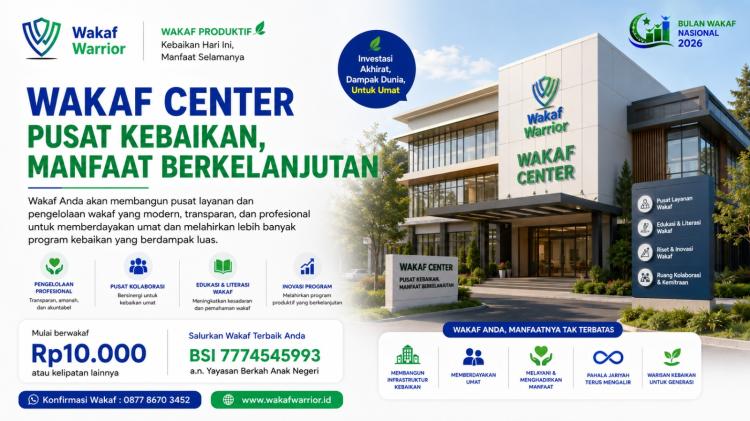 Banner program Bantu Kembangkan Wakaf Center