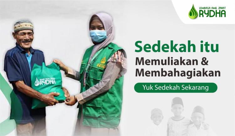 Gambar banner Sedekah itu Memuliakan dan Membahagiakan