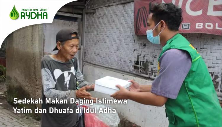 Banner program Sedekah Makan Daging Istimewa untuk Yatim, Dhuafa dan Lansia di Hari Raya Idul Raya Idul Adha