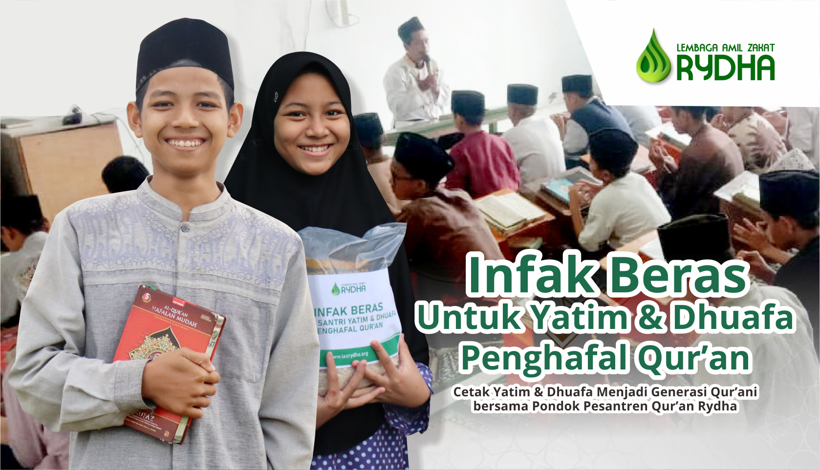 Gambar banner Infak Beras Indonesia Untuk Yatim  Dhuafa Penghafal Al-Quran