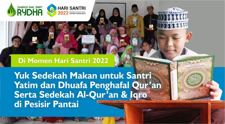 Gambar banner Sedekah Makan dan Syiar Quran di Hari Santri Nasional untuk Anak-anak Yatim dan Dhuafa Penghafal Qur Gambar banner Sedekah Makan dan Syiar Quran di Hari Santri Nasional untuk Anak-anak Yatim dan Dhuafa Penghafal Qur