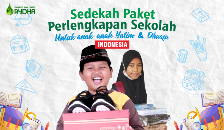 Gambar banner Bantu Yatim Dhuafa mendapatkan Perlengkapan Sekolah 